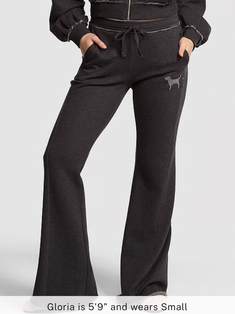 PINK Victoria’s Secret Gray Terry Sweats Flare Pants Women's Size XL